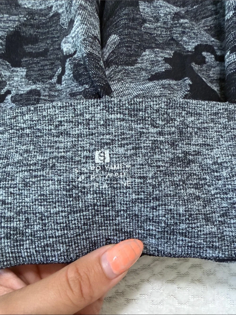 SHEIN Gray Camo High-Waist Bike Shorts